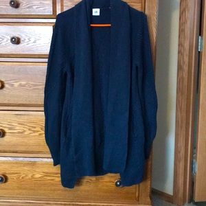 Long Cabi sweater navy in color